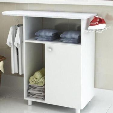 Imagem de Armário Multiuso 2 Nichos 1 Porta com Tábua de Passar TP3010 Branco - 