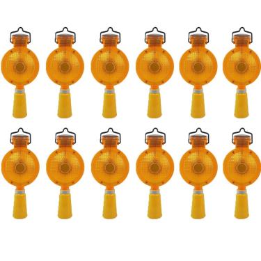 Imagem de Sinalizador Viario Solar kit 12 Uni Estrada Obra Cone Segurança Sinalizaçao Chuva Iluminaçao Segurança