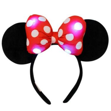 Imagem de Tiara Minnie Mouse Led Laço Vermelho Com Orelhas - Taimes