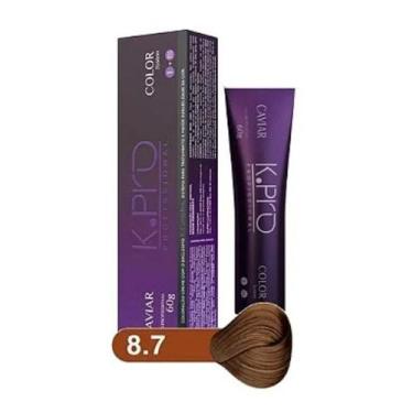 Imagem de Tintura Profissional K.PRO Caviar Color 8.7 Loiro Claro Marrom 60g - K