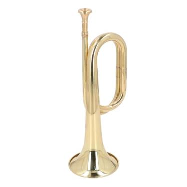 Imagem de Trompete de Cavalaria de Bronze Militar Espanhol, Trompete Dourado Com Chave C, Instrumento de Sopro para Músicos Iniciantes, 34cm de Altura