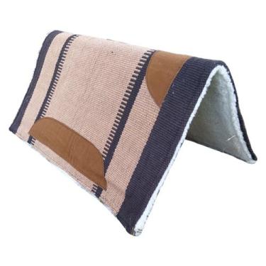 Imagem de Manta Americana Marrom para sela montaria quarto de milha forro de pel