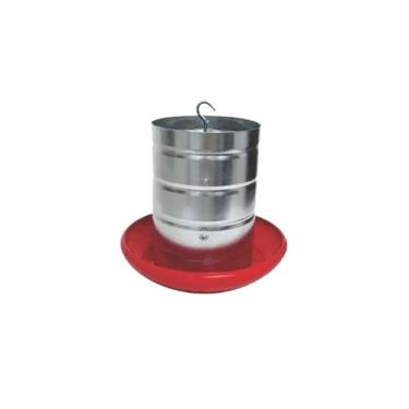 Imagem de Comedouro galvanizado aves suporte e prato plástico 5kg opus - Opuspla