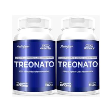 Imagem de 2x Magnésio Treonato Puro 120 Cápsulas 500mg - Medinfarm, Sem Sabor