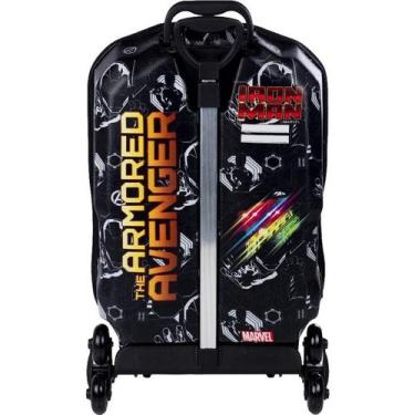 Imagem de Mochila infantil com rodinha homem de ferro maxtoy