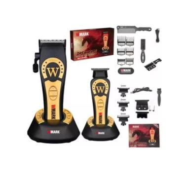 Imagem de Maquina de Cortar Cabelo Profissional Wmark NG 8030 + Acabamento NG 82