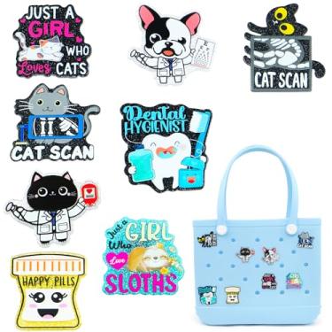 Imagem de QTKJ Berloques para Bolsa Bogg, Lantejoula Animal Acrílico para Acessórios de Bolsa Bogg, Compatível com Bolsa de Praia de Borracha Feminina Decoração (8 Peças), Acrílico, acrílico