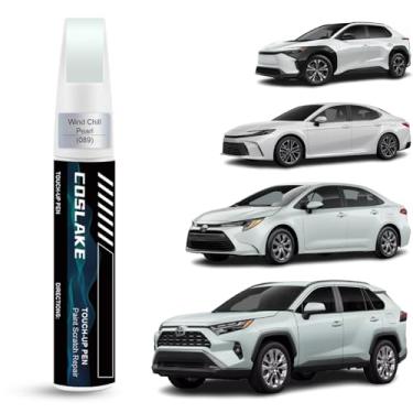 Imagem de COSLAKE Tinta de retoque de carro (pérola Wind Chill (089 (inclui 2PS)) para Toyota, kit de reparo de arranhões de pintura de carro, solução rápida e fácil de reparar, caneta removedor de arranhões 2
