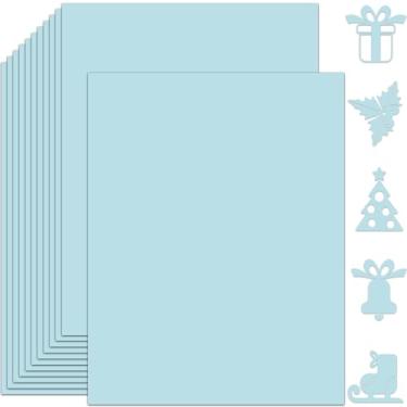 Imagem de Twavang 25 folhas de papel cartolina azul claro 21 x 28 cm, papel grosso de 250 g/m² para scrapbook, convites, impressão e cartões de bricolage