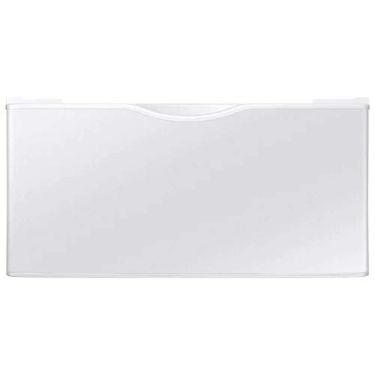 Imagem de SAMSUNG Suporte com pedestal para máquina de lavar e secadora, 68 cm com gaveta de armazenamento de roupa, aço inoxidável, WE402NW/A3, branco