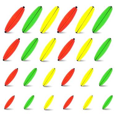 Imagem de EUPHENG Peg Floats Slotted, Catfish Fishing Floats Slip Bobbers Charuto Foam Bobbers com plugue de tubo para plataforma Santee Rig Catfish Rig Fish Finder Rig Fish Rig (24 peças - verde + vermelho +