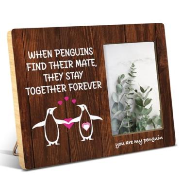 Imagem de I Love You Gifts for Her Him Wife Husband Girlfriend Boyfriend, Presentes românticos para ele, aniversário dela, Dia dos Namorados, casamento, You Are My Penguin Wood Picture Frame Love Gifts, Display