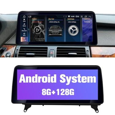 Imagem de Navegador GPS automotivo de 12,3 polegadas, tela sensível ao toque Blu-ray estéreo para BMW X5 X6 E70 E71 com sistema iDrive CarPlay (sistema Android 12 CCC, Octa Core 6GB RAM 128GB ROM)