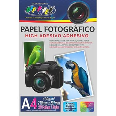 Imagem de Off Paper Papel Fotográfico Adesivo 50 Folhas 130g A4 Papeis Especiais de Alta Resolução para Fotos Resistente a Água - 145877, multi-colored