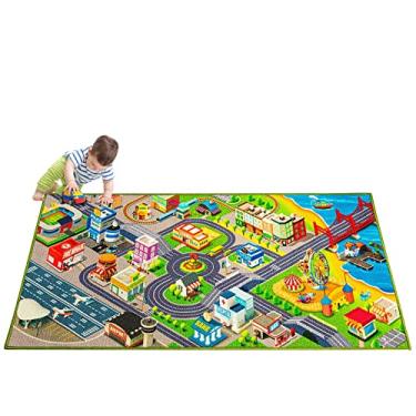 Imagem de JollieJay Tapete Infantil Playmat City Life 3D Playroom Tapete | Tapete de Atividades Infantis Extra Grande de 30 X 60" para Carros de Corrida e Brinquedos | Tapete de Sala de Jogos É Uma Ideia Divert