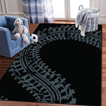 Imagem de ZCVJPZHZMS Tapetes de área de jogos infantis Grunge preto tapete 3D tapete extra grande quarto infantil decoração de berçário para meninos e meninas, aprender e brincar 1,5 x 2,4 m, 1,5 m x 2,4 m
