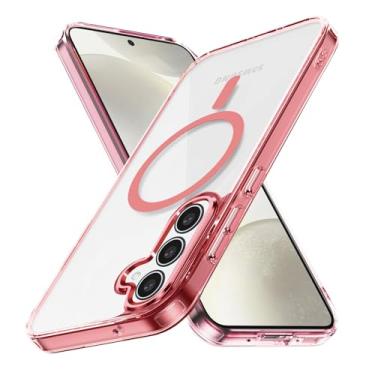 Imagem de Lunivop Capa rígida para Samsung Galaxy S24 FE 5G [compatível com Magsafe] Capa magnética resistente a amarelamento transparente para S 24 FE 17.0 cm 2024 Rugged Best Phone Cases Rosa