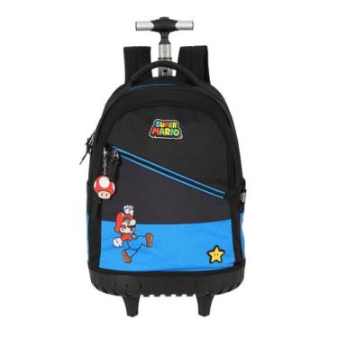 Imagem de Mochila com Rodinhas e Alças Super Mario Azul MC47566MO Lançamento 202