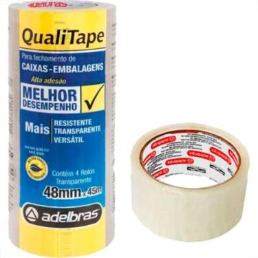 Imagem de Fita Adesiva P/Embalagem Transp.Adelbras 48X 45 - Kit C/4 RL