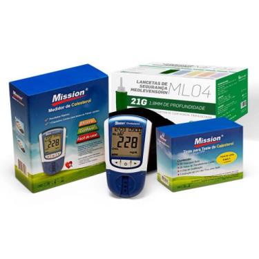 Imagem de Monitor Lipídico Mission + 25 Tiras de Colesterol + 100 lancetas NR32 