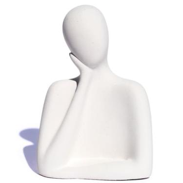 Imagem de Estátua Artesanal Família Pai 9 cm em Cimento (Branco)