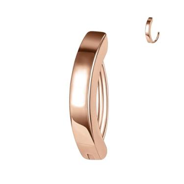 Imagem de ALACLO Brinco labret de 16G, joia de piercing labial vertical de titânio G23, anel de sobrancelha dourado, argola de umbigo clicker para mulheres e homens, Titânio, Sem Pedra Preciosa