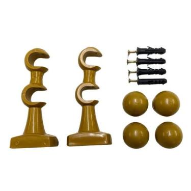 Imagem de Kit de Suporte Para Cortina Varão Simples Par Com Ponteira Duplo Refor