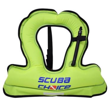 Imagem de Scuba Choice Colete infantil de snorkel neon amarelo/azul com caixa de nome