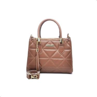 Imagem de Bolsa Feminina Lorena Dubai com Alça de Mão e Transversal De Ombro (Caramelo)