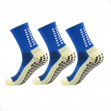 Imagem de Kit 3 Pares Meia Antiderrapante Futebol Cano Médio Esportiva - Luke Sp
