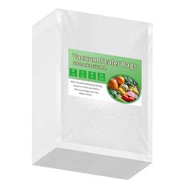 Imagem de Sacos seladores a vácuo premium 100 litros, 20 x 30 cm, sacos pré-cortados para economia de alimentos, sem BPA e resistentes a vácuo. Grau comercial, Sous Vide, lacre uma refeição