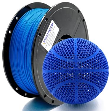 Imagem de WISDREAM Filamento flexível flexível, desenvolvido especificamente para bolas de basquete airless impressas em 3D, 1,75 mm, 1 kg (2,2 lbs), compatível com a maioria das impressoras fdm (azul