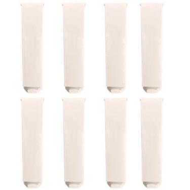 Imagem de Kit 08 Pés Plásticos Quadrado 13 cm Branco Para Armário M02 Balcão Móv