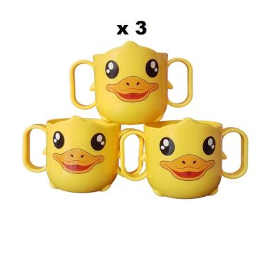 Imagem de 3 Caneca infantil patinho canequinha com 2 alça caneca plastica
