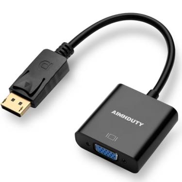 Imagem de AIMHDUTY Adaptador DisplayPort para VGA, conversor DP macho para VGA fêmea banhado a ouro, compatível com computador, desktop, laptop, PC, monitor, projetor, HDTV