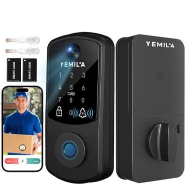 Imagem de Bloqueio inteligente com teclado WiFi para porta da frente: fechadura de porta de entrada sem chave - fechadura inteligente para porta da frente - fechadura eletrônica com teclado para porta externa -