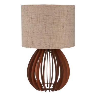 Imagem de Abajur De Madeira Rustico Luminaria De Mesa Quarto, Sala - temshop, Ba