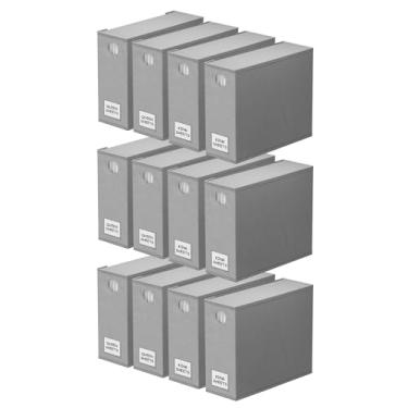 Imagem de SpaceAid Pacote com 12 organizadores e armazenamento de lençóis, organizador de lençóis dobrável para armário de linho, conjunto de lençóis com janela GG (tamanho queen e king) recipiente de cama