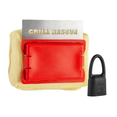 Imagem de Grill Rescue Escova de limpeza a vapor sem cerdas – segura para todos os tipos de grelha, cabeça resistente ao calor, perfeita para aço inoxidável, porcelana, grades de ferro fundido (cabeça raspadora