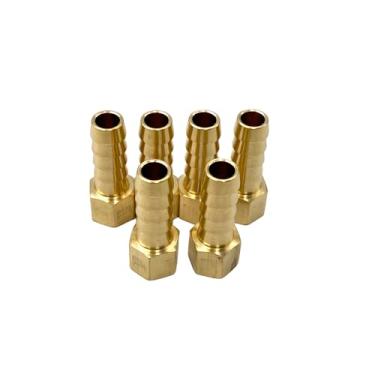 Imagem de 6 peças 1/20.3 cm NPT fêmea x 5/40.6 cm conectores adaptadores farpa, latão 5/40.6 cm para conexões fêmeas NPT de 1/20.3 cm para compressor, combustível, óleo, gás