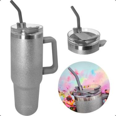 Imagem de Garrafa Térmica Glitter Copo 1200ml Brilhante Bebida Fria Ou Quente Ta
