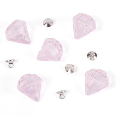 Imagem de Spritewelry 5 pingentes de garrafa de vidro de diamante, mini pingentes vazios de garrafa de desejos, pingentes minúsculos com fecho de tampa, para decoração de brincos, colares, pendurar, Vidro, Sem