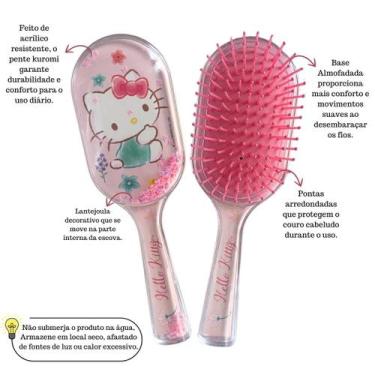 Imagem de Escova Hello Kitty Design Compacto e Cerdas Suaves Rosa - Sanrio