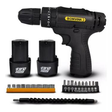 Imagem de Parafusadeira Com 2 Baterias 12V Maleta Com Acessórios - BOMVIK