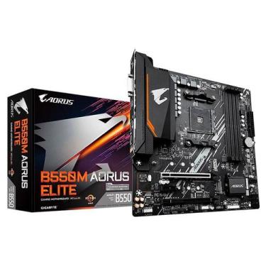Imagem de Placa Mãe Gigabyte B550M AORUS Elite, Chipset B550, AMD AM4, mATX, DDR