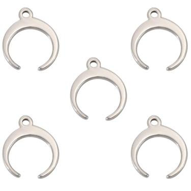 Imagem de kkjoy 5 berloques de aço inoxidável sol lua estrela para fabricação de joias e artesanato, pingente sortido mini berloque suprimentos para artesanato acessórios para pulseira faça você mesmo colar
