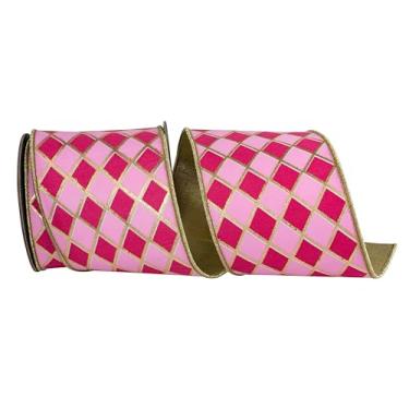 Imagem de Reliant Ribbon Fita de borda com fio Diamond Elite Metallic Outline Deluxe, fúcsia/rosa