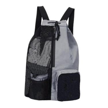 Imagem de rockible Mochila mochila mochila saco de fitness homens homens portátil dobramento nylon tira de ombro ajustável respirável com bolso molhado, Cinza