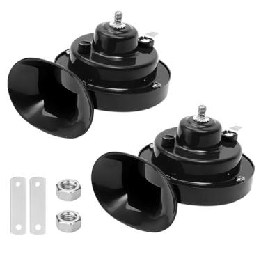 Imagem de Bittwee 2 buzinas de trem 300DB super altas, kit de substituição de buzina de ar de caracol duplo à prova d'água de 12 V, acessórios de alto-falante para veículos elétricos, universal para captador de