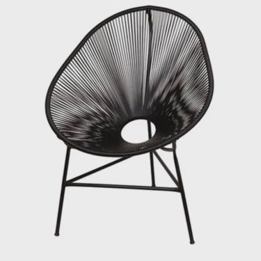 Imagem de Poltrona Cadeira Acapulco Para Área Externa Jardim Preto - Ahazzo Móveis